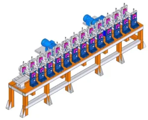 Çelik kapı kasa roll form makinesi 3D tasarım