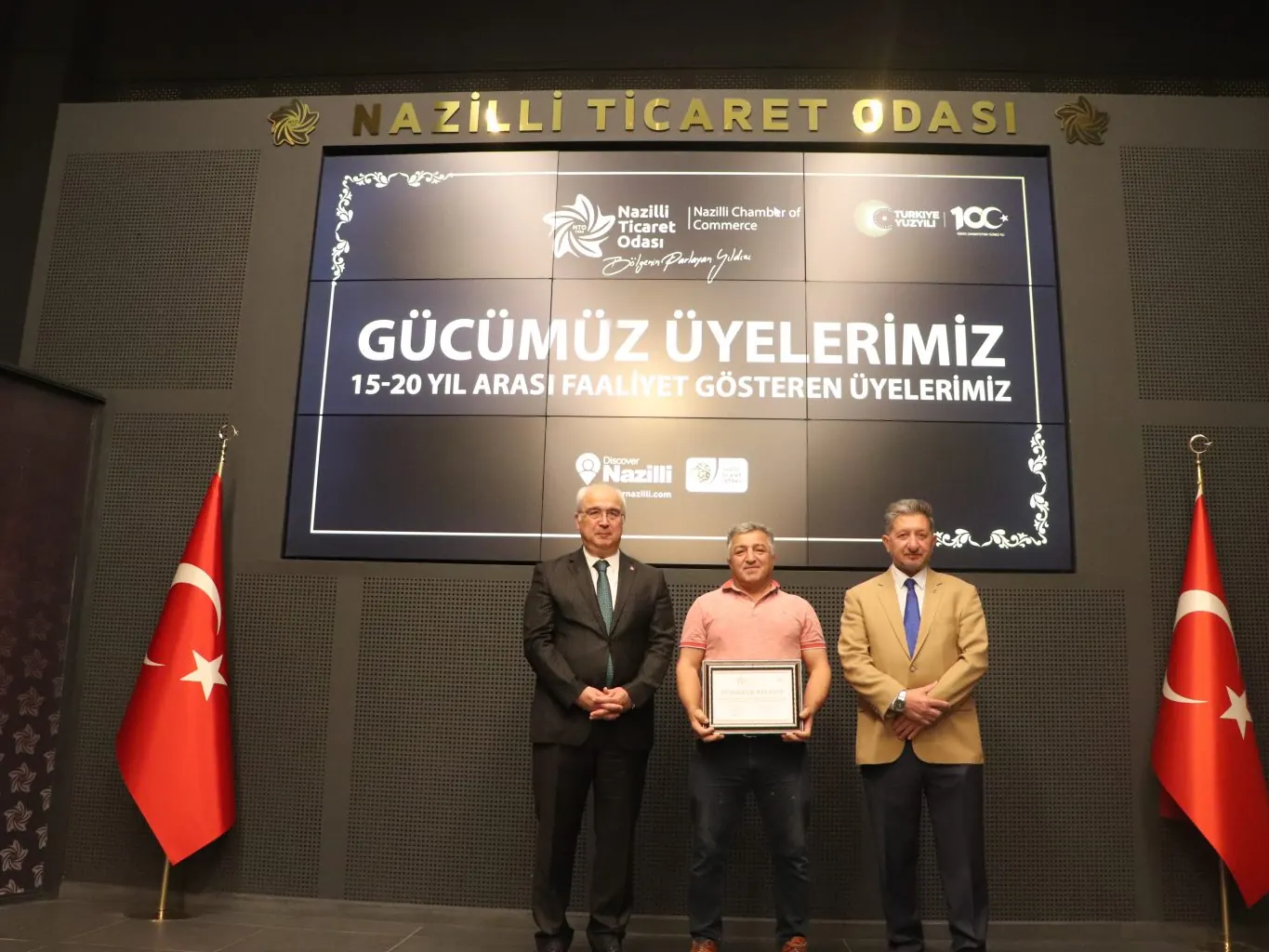 Nazilli Ticaret Odası 15-20 yıl üyelik plaket töreni
